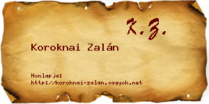 Koroknai Zalán névjegykártya