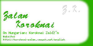 zalan koroknai business card